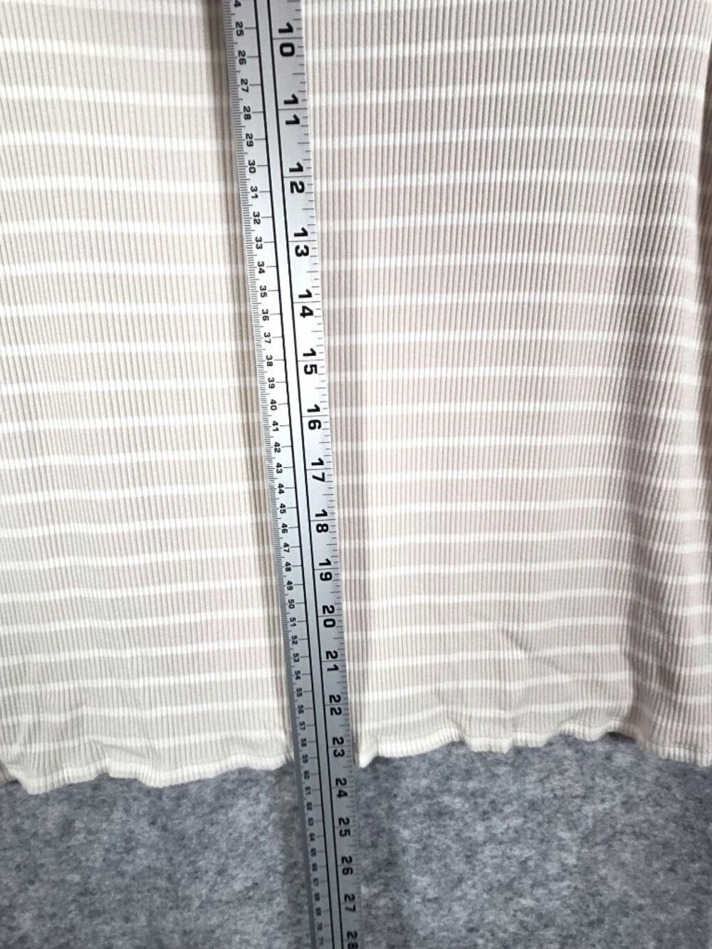 Chico's Women's Striped Ribbed Top Long Sleeve Pullover Stripes tan Size XL - Picture 5 of 9